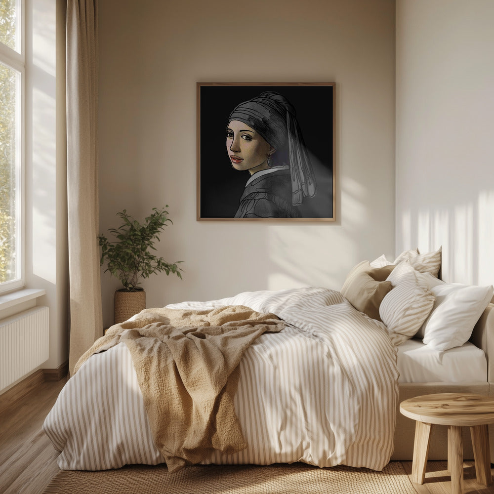 Das Mädchen mit dem Perlenohrring, die Doodled Edition | Poster