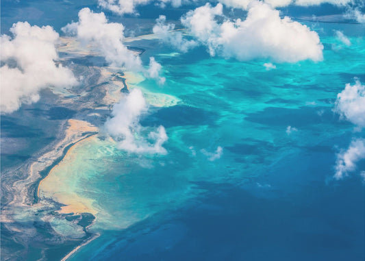 Plaża piaszczysta spotyka ocean | Plakaty - Wydruki Artystyczne