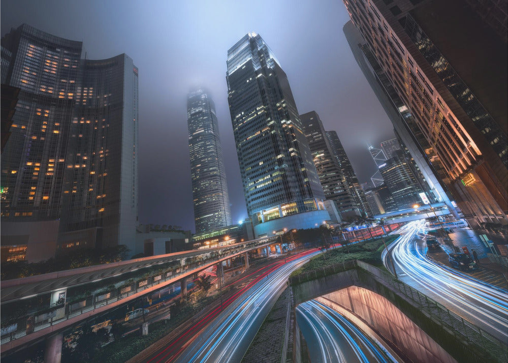 Luci della città di Hong Kong | Carta da Parati Fotografica