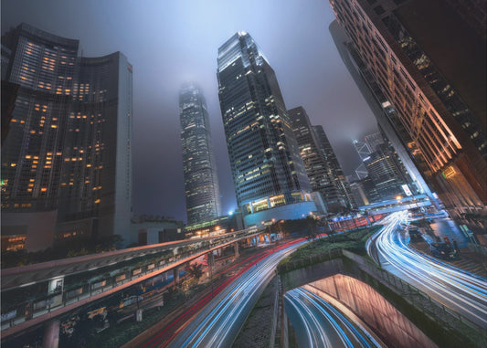 Luces de la ciudad de Hong Kong | Papel Pintado Fotográfico