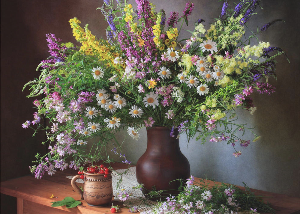 Still life with wildflowers and berries | Poster