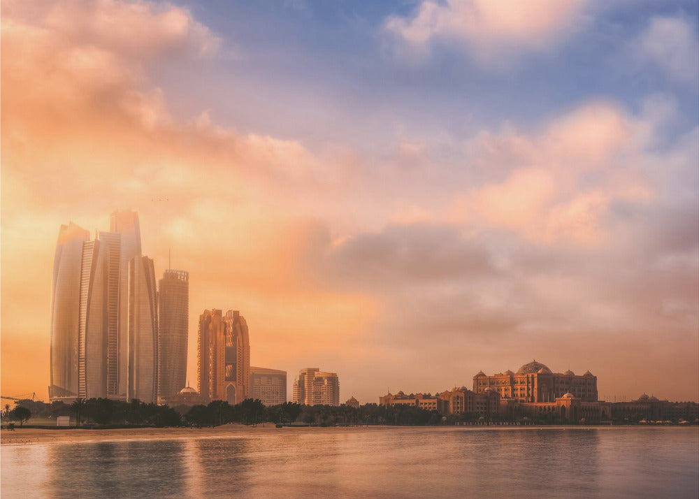 Etihad Towers und Emirates Palace, Abu Dhabi, VAE | Leinwand-Bilder