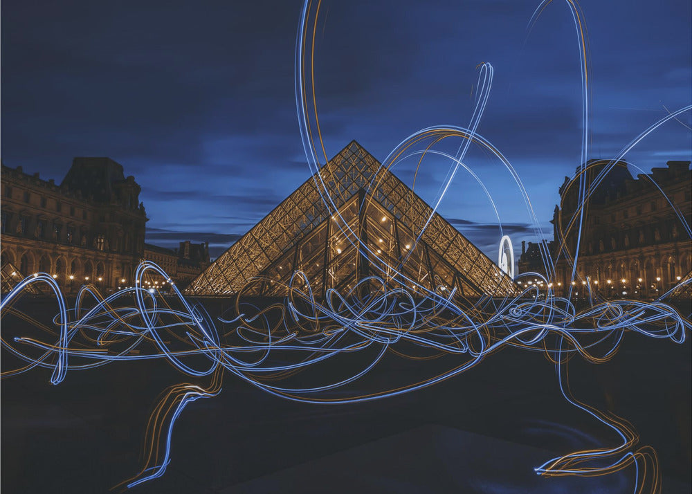 Lichtmalerei im Louvre-Museum | Fototapeten