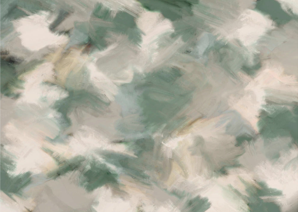 Green Beige Wild Painted Square | Wallpaper