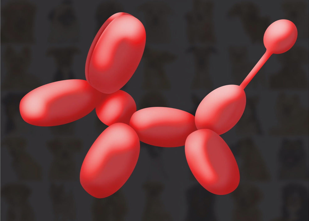 Cane palloncino | Stampe su Tela