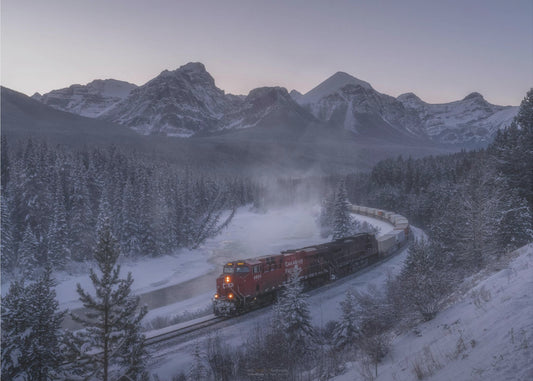 El tren en la nieve. | Impresiones en Lienzo