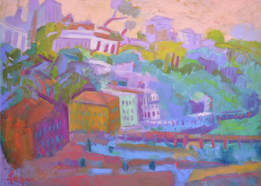 Bunte Hügelszene | Poster