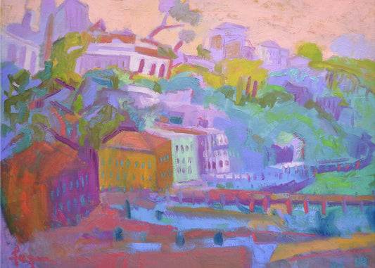 Bunte Hügelszene | Poster