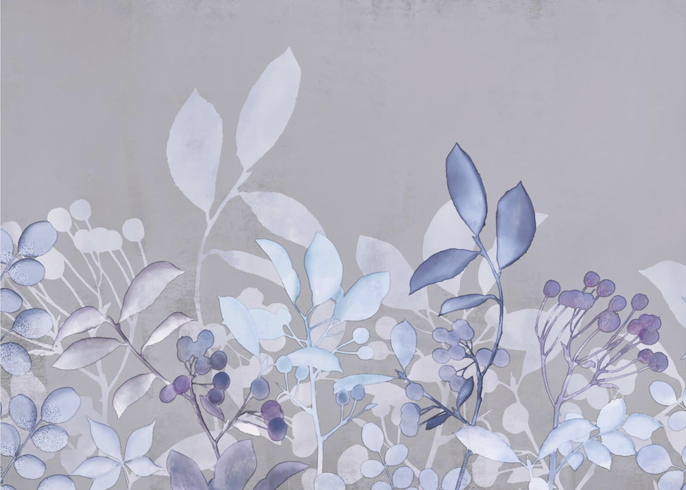Watercolor Pastel Garden Blue | Wallpaper