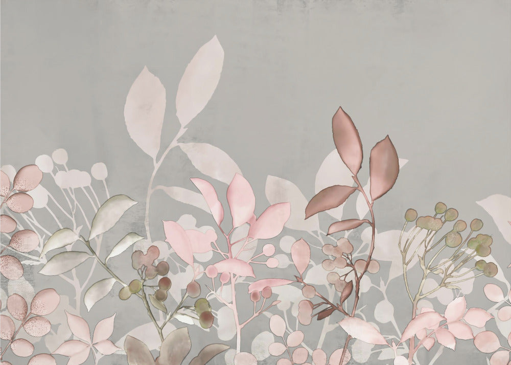 Vesiväri Pastelli Puutarha Pinkki | Valokuvatapetit