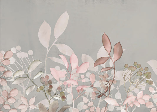 Vesiväri Pastelli Puutarha Pinkki | Valokuvatapetit