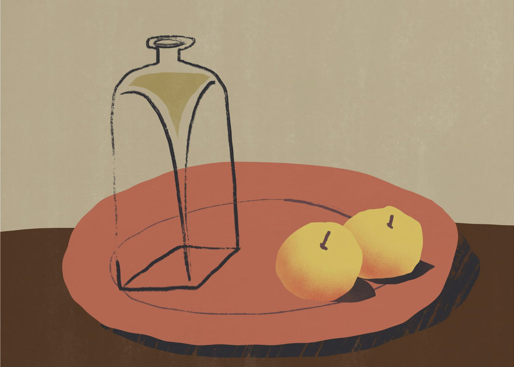 Glas und Apfel | Poster - Kunstdruck