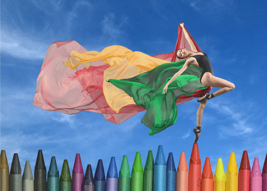 The pose of colorful ballerina | Poster