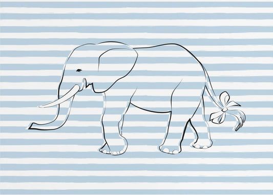Lazo de elefante rayado | Papel Pintado Fotográfico
