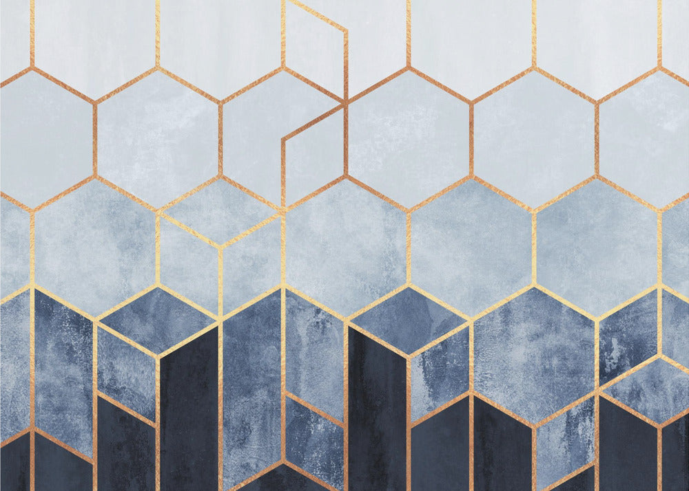 Soft Blue Hexagons | Wallpaper