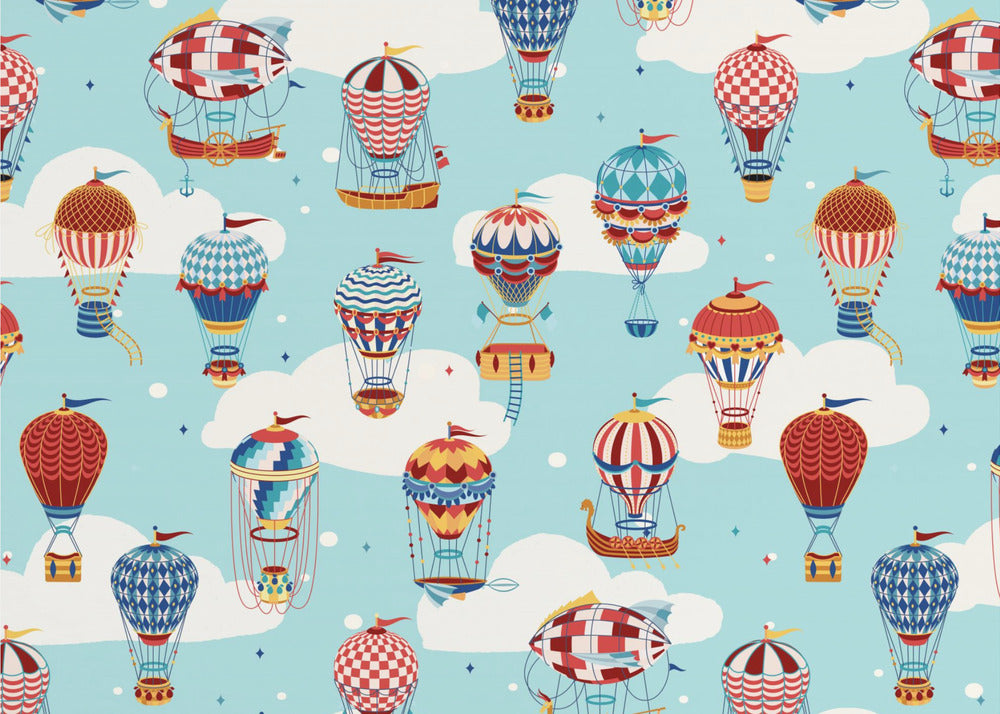 Up in the Clouds_Teal | Wallpaper