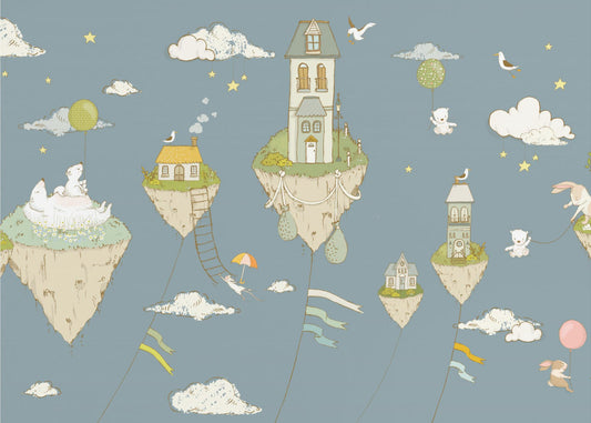 Kelluvat saaret_Yönsininen | Valokuvatapetit