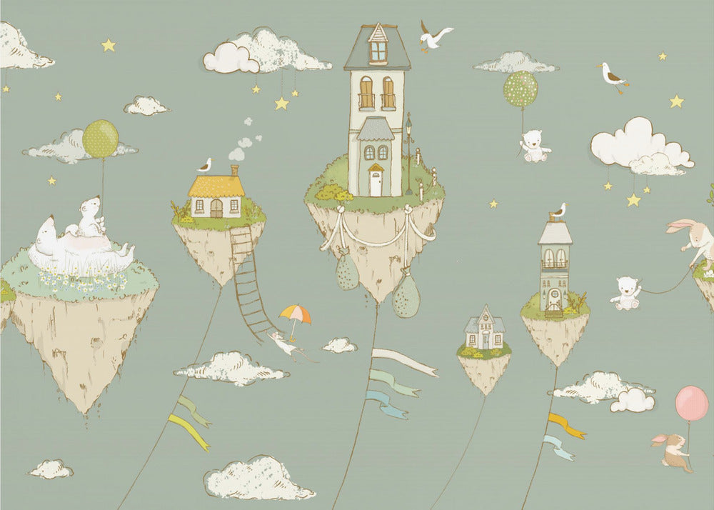 Floating Islands_FogGreen | Wallpaper