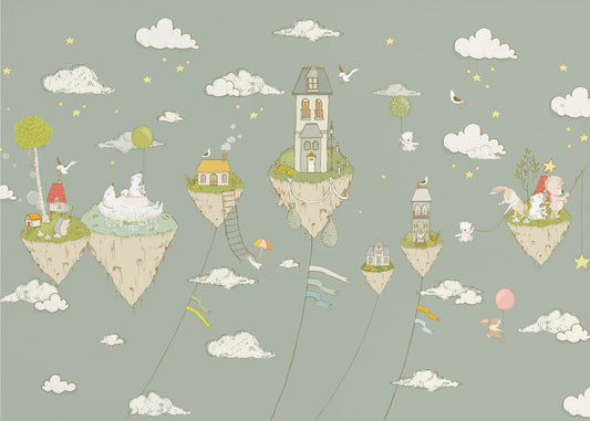 Floating Islands_FogGreen | Wallpaper