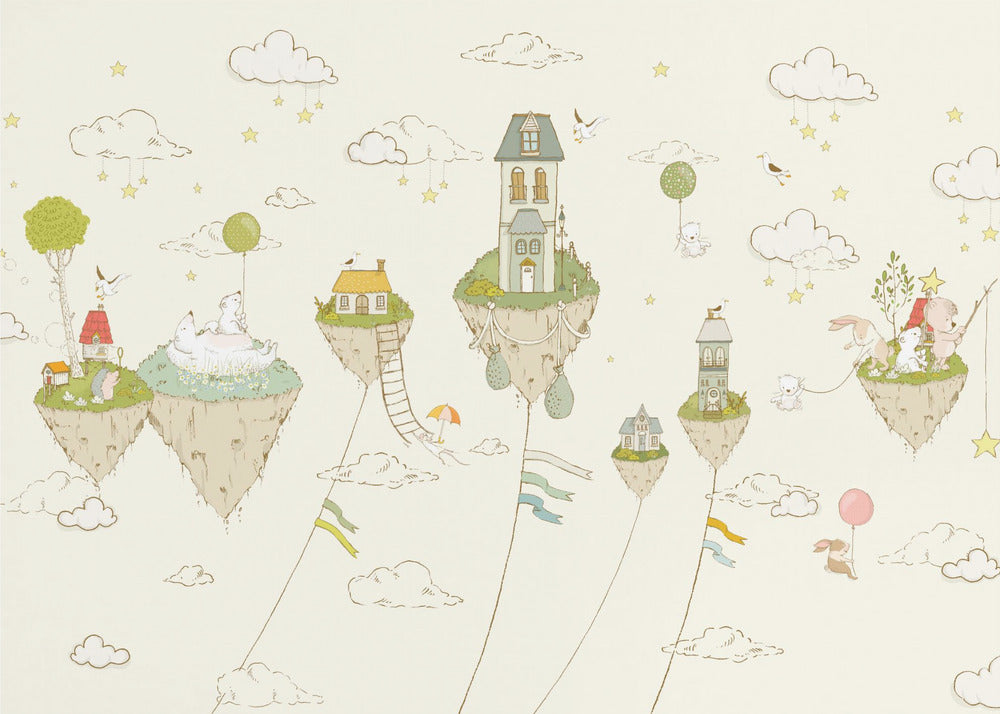 Floating Islands_Cream | Wallpaper