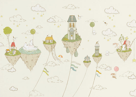 Floating Islands_Cream | Wallpaper