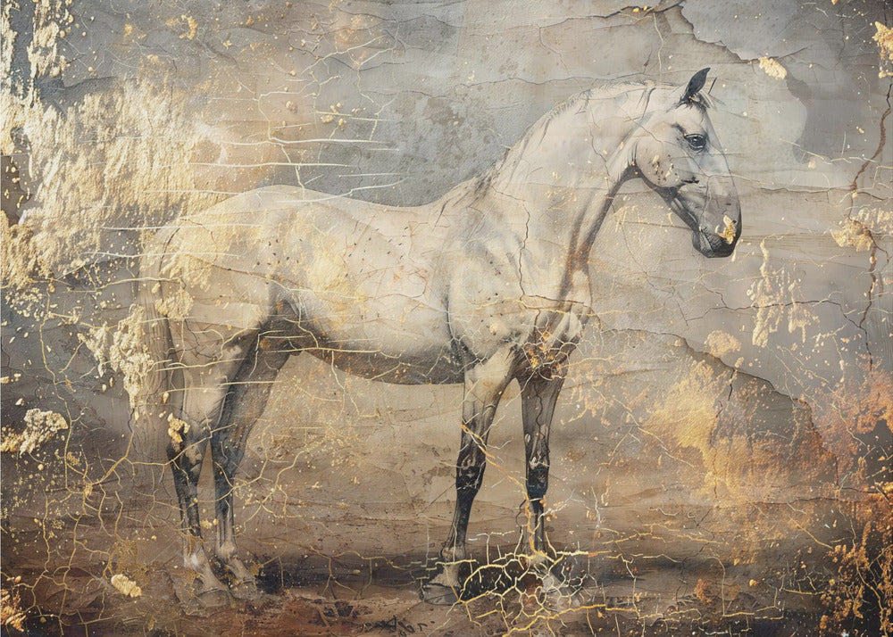 Pferd Vintage Kunst Illustration 06 | Leinwand