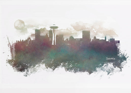Seattle Usa Skyline City Art (2) | Poster