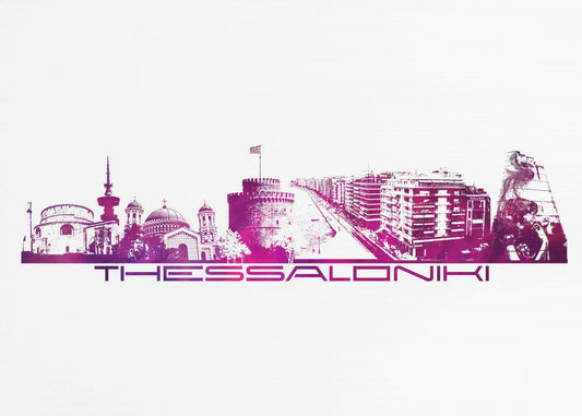 Thessaloniki Greece Skyline City Art (3) | Poster