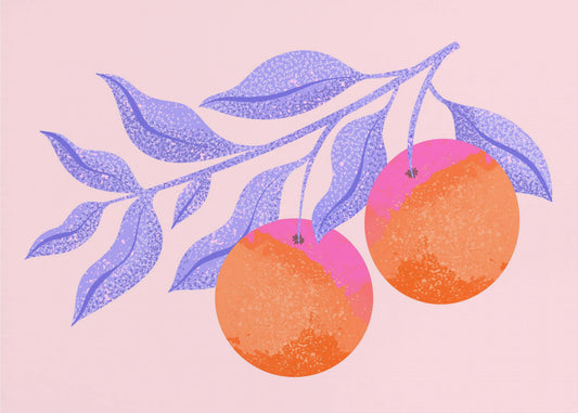 Abstrakter Orangenzweig | Poster