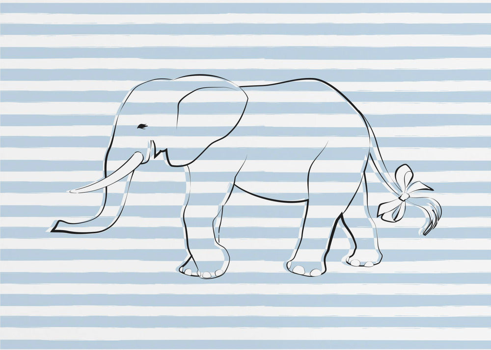 Striped Elephant Stroll | Wallpaper