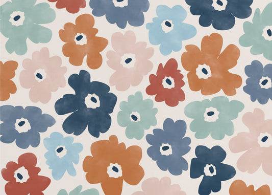 Värikäs kukkakuvio | Valokuvatapetit