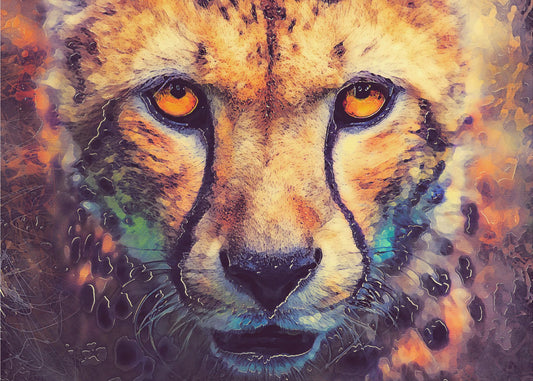 Tiere Leopard Aquarell Tierkunst | Poster