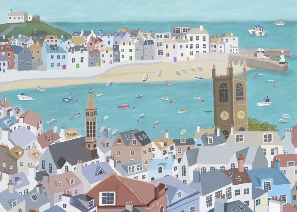Den smukke St. Ives, Cornwall, Storbritannien af kunstneren Carla Daly | Lærredsbilleder