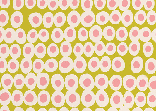 Wunderschönes Muster mit kräftigen Punkten in Rosa und Olivgrün | Poster