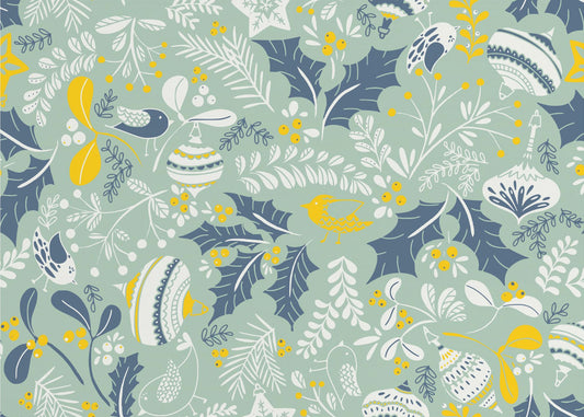 Wunderbares, kleinformatiges Muster mit Feiertagsfreude in Minze | Poster