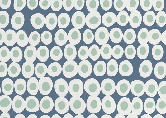 Wunderschönes Muster mit kräftigen Punkten in Blau und Minze | Poster