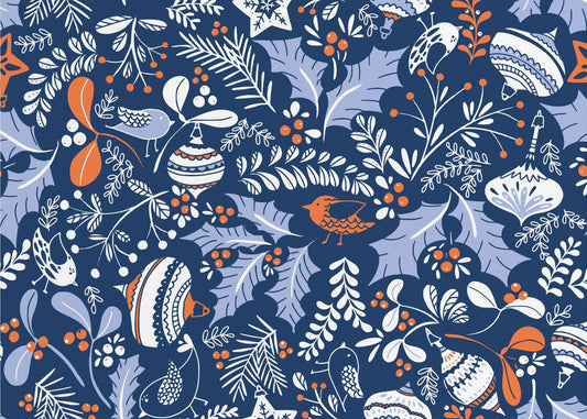 Wunderbares, kleines blaues Muster mit Urlaubsfreude | Poster