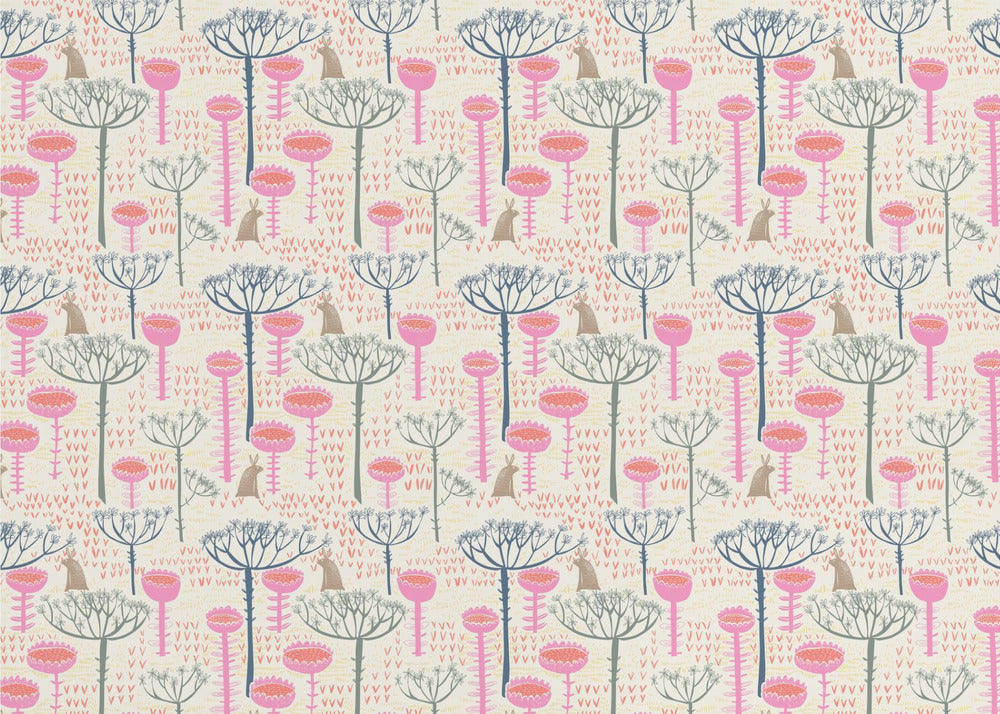 Blockdruck skandinavische Wiese | Poster