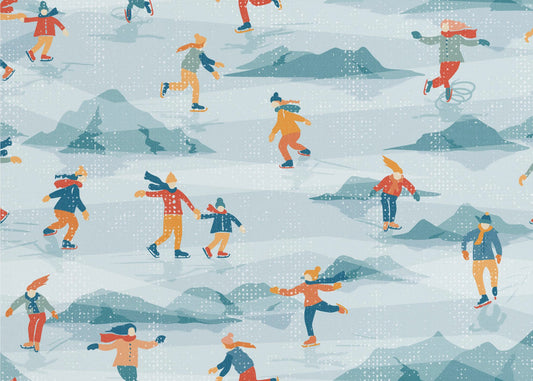 Sportliches Eiskunstlauf-Strukturmuster im Retro-Stil | Poster