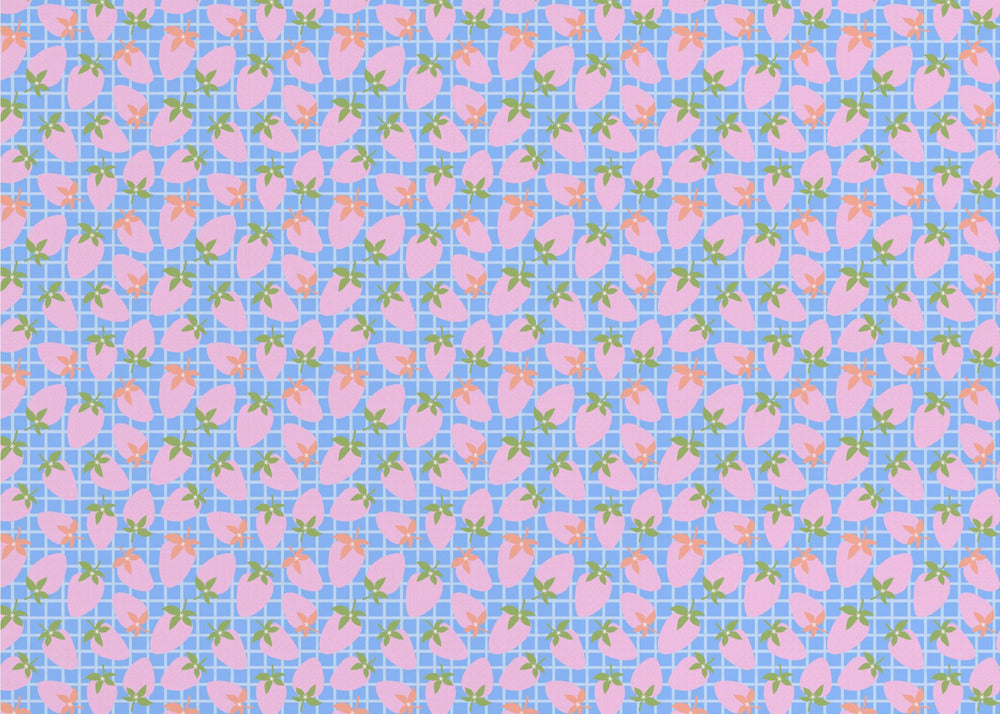 Fresas en la cuadrícula | Papel Pintado Fotográfico