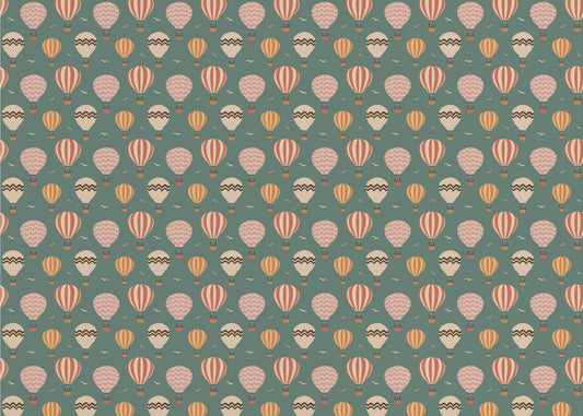 Retro hot air balloon repeat pattern | Wallpaper