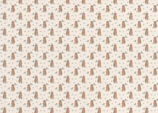 Cute Bears Among Clouds and Mushrooms | Wallpaper
