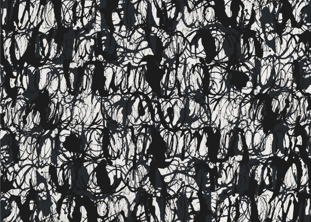 Abstrakte Tintenwirbel Schwarz 2 | Poster