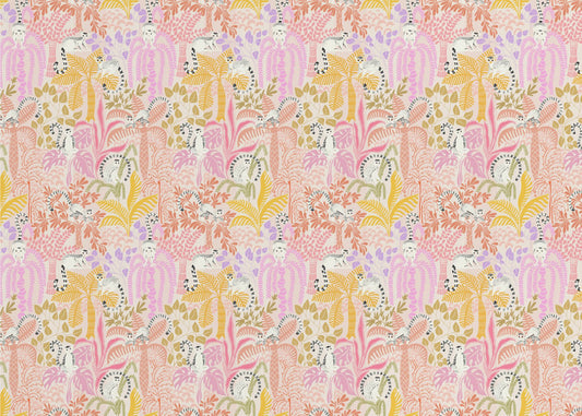 Przygoda w dżungli, słoneczny dzień, wzór | Fototapeta