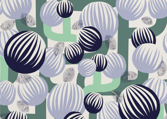 Bold retro bubble flowers | Poster