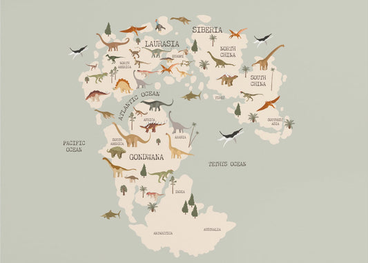 Prehistoric World Map | Poster