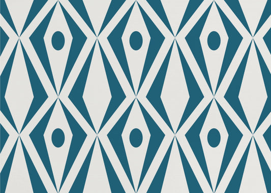 Minimalist art deco geometric diamonds teal | Poster