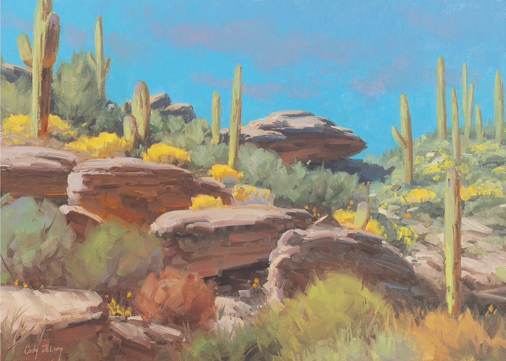 Escena floreciente del desierto | Impresiones en Lienzo