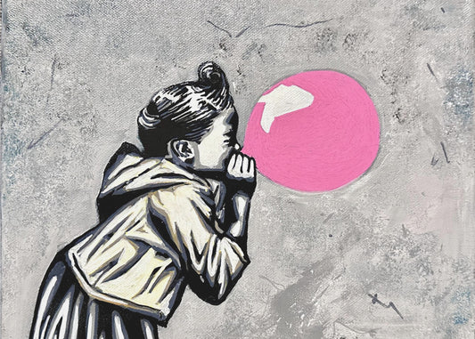 Rosa Blasenmoment | Leinwand