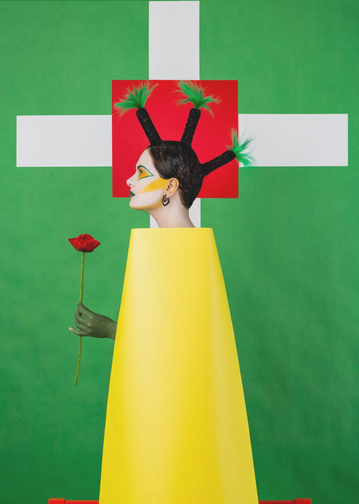 Mädchen mit Palmen auf dem Kopf | Leinwand-Bilder